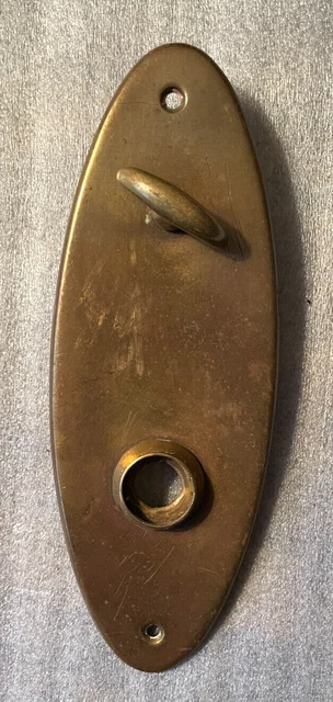 Vintage Oval Brass Door Back Plate 7" x 2 1/2"