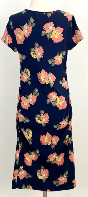 Womens M Isabel Maternity T Shirt Dress, Ingrid & Isabel, Navy Floral Mid Calf 2