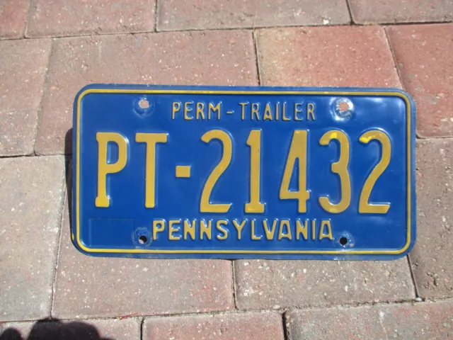 Pennsylvania Perm - trailer  license plate #  PT - 21432