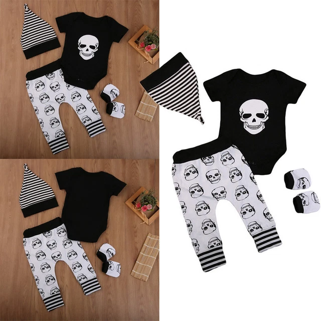 Tuta Tumper Neonato Bambino Neonato Bambini Top Pantaloni Cappello 4pz Set Abbigliamento Abiti