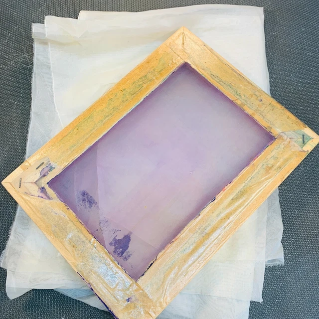 Vintage Silk? Screen Frame for Screen Printing Wood Frame Used in Classroom 70s