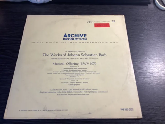 St33 198 320 Works Of Johann Sebastian Bach Archive Red Stereo Karl Richter