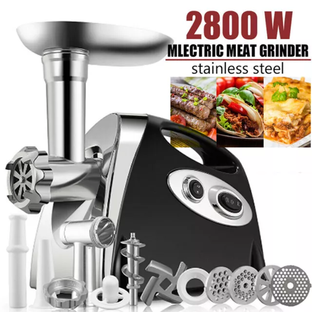 2800W Electric Meat Grinder Mincer Sausage Maker Filler Home Mincing Machine UK