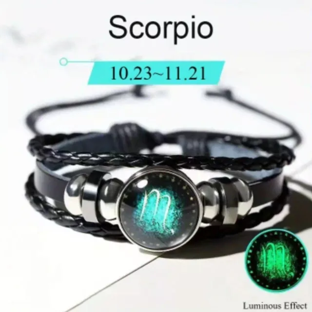 Braccialetto ecopelle con segno zodiacale SCORPIONE♏️ bracciale zodiaco Oroscopo