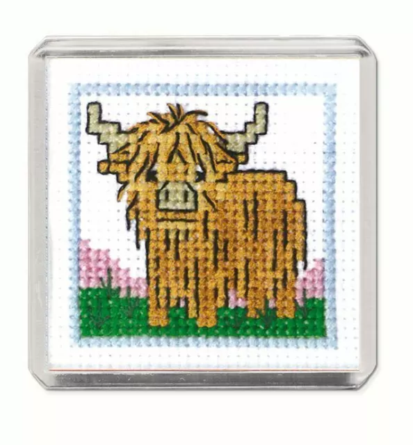 Wee Hieland Coo Fridge Magnet Cross Stitch Kit (Textile Heritage)