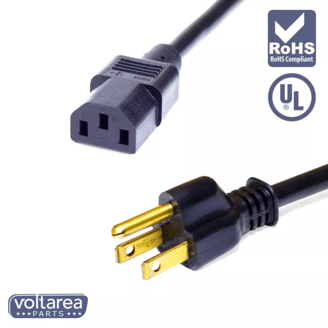 AC Power Cable 6.6ft / 2m For Sony KDL-52XBR4 TV