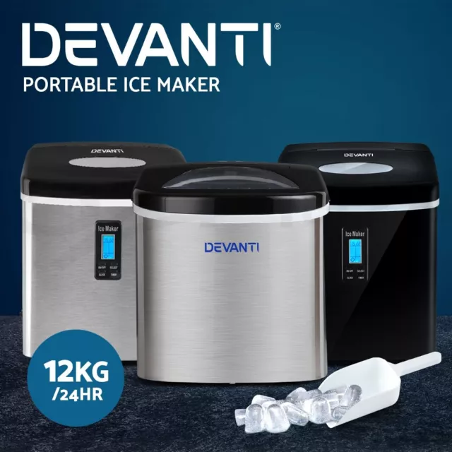 Devanti Ice Maker Machine Commercial Ice Cube Tray Portable Benchtop Counter Top