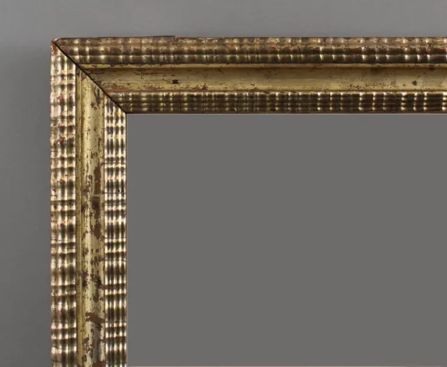 Large Antique Lemon Gold Gilt Dutch Ripple Frame for Painting or Print, NR