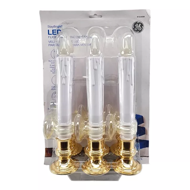 GE LED FLICKERING Window Candle w Timer 8.25