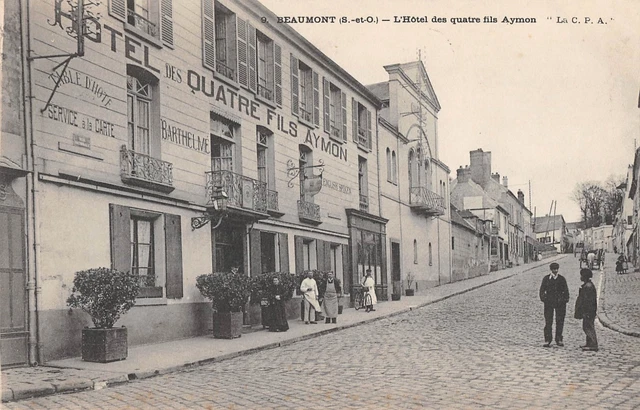Cpa 95 Beaumont L'hotel Des 4 Fils Aymon