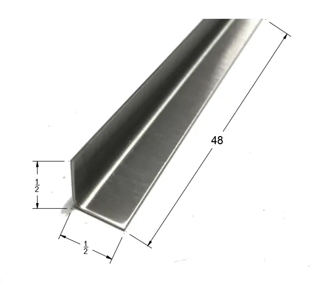 1/2x1/2x48 Stainless Steel Inside Corner Guards, 90 Degree Angles,20ga, (5 Pack)