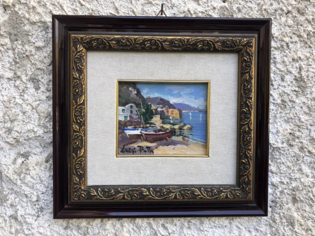 Quadro vintage -Marina- dipinto a olio su faesite