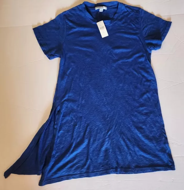 Anthropologie Stateside Women's T-shirt Sz. Small Blue Side Tie NWT