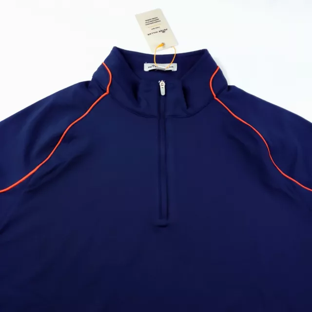 Peter Millar Perth Piped Performance Qtr Zip 4 Way Stretch Sweater Pullover Smll