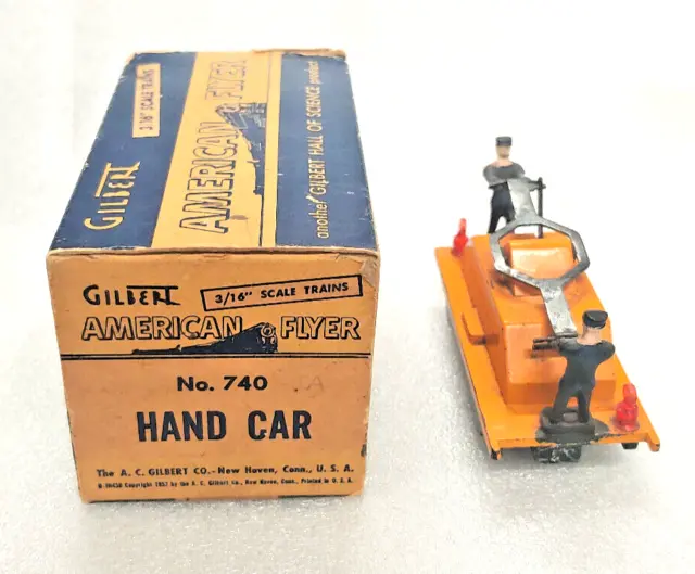 American  Flyer 740 Hand Car First Issue~No Decal~Original Box-Ready-To-Run~1952