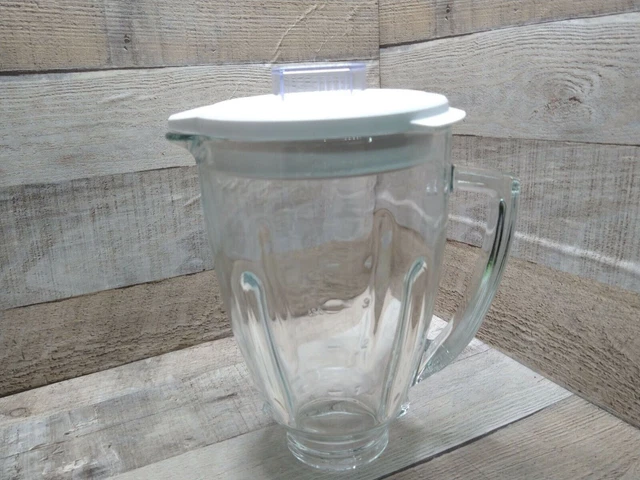 Oster Blender 6-Cup 48 Oz Glass Jar - White Lid (Replacement Part) NO BLADE Oster Blender 6-Cup 48 Oz Glass Jar - White Lid (Replacement Part) NO BLADE