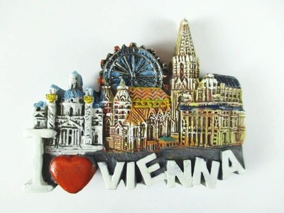 Wien Vienna Fiaker Prater Magnet 3D Optik 6,5 cm,Souvenir Österreich,Neu 