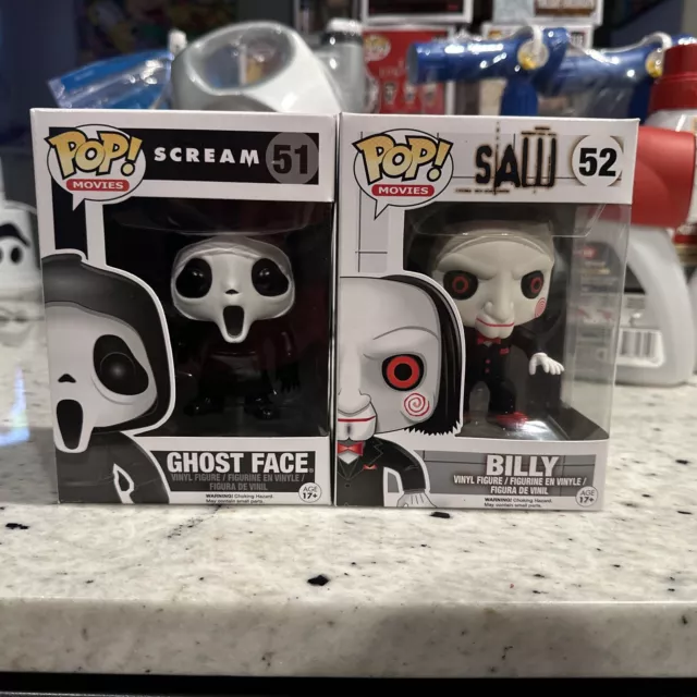 Funko Pop Scream Ghost Face #51 Rare And Saw Billy #52 Lot, Grails Authentic!