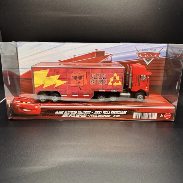 DISNEY PIXAR CARS Jerry Recycled Batteries Peterbilt Hauler Truck