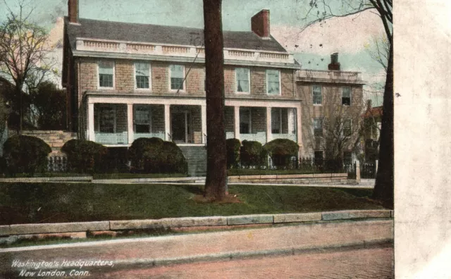 Vintage Postcard 1907 Washington's Headquarters Historic Building New London CT