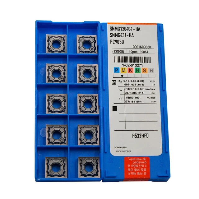 Lot De 10 Inserts De Tournage CNMG 431 120404 – Carbure Revêtu CVD Pour Semi-finition Acier – Rayon 0.4 Mm