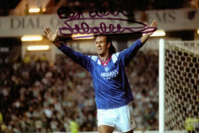 Mark Hateley Signed 6x4 Photo Glasgow Rangers AC Milan England Autograph + COA