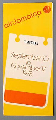 Air Jamaica Airline Timetable Schedule September - November 1978