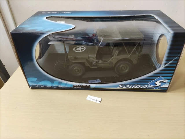 Miniature Solido 1/18 Jeep Willys Pompiers 1942, Bon état, Boîte D'origine B10
