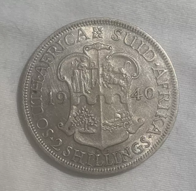 South Africa 2 Shillings 1940 Silver .800