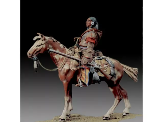 Amati Soldatino Figurino 75Mm Guida Indiana A Cavallo Miniatura In Metallo