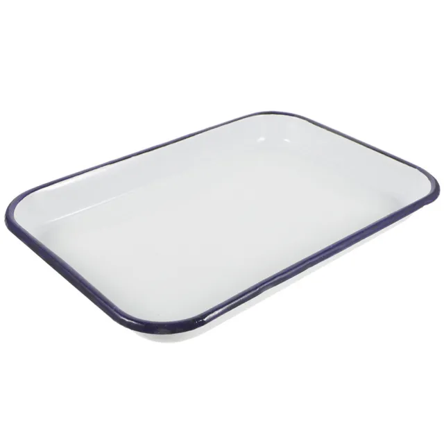 Household Enamel Baking Dish Rectangular Roasting Pan Multi-use Baking Tray