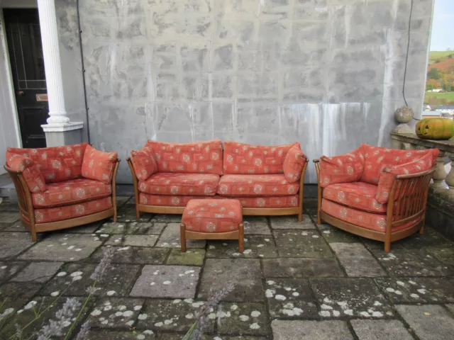 Ercol Renaissance Golden Dawn Low Back 4 Piece Suite Sofa, Armchairs & Footstool
