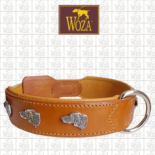 WOZA Premium Hundehalsband Setter Vollleder Soft Rindnappa von Hand genäht C958