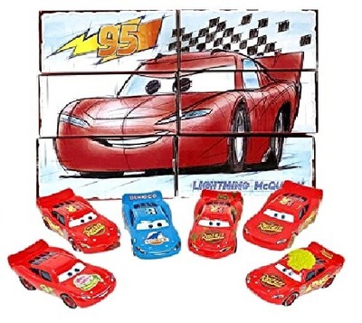DISNEY PIXAR CARS Lightning McQueen Puzzle Box Diecast set of 6pcs ...