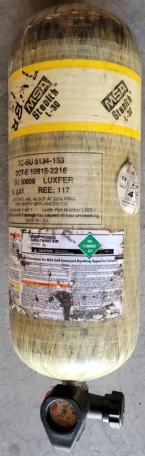 Luxfer MSA Firefighter Fire SCBA 2216 PSI Stealth L-30 Air Tank Cylinder w/Valve