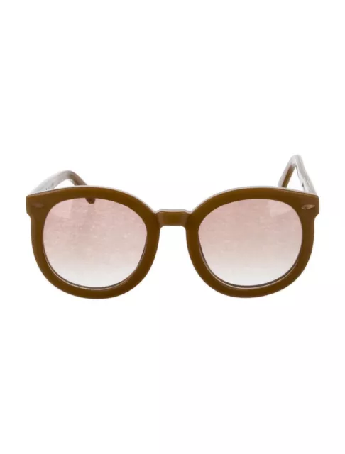 Karen Walker Super Duper Strength Oversized Tan Gold Sunglasses