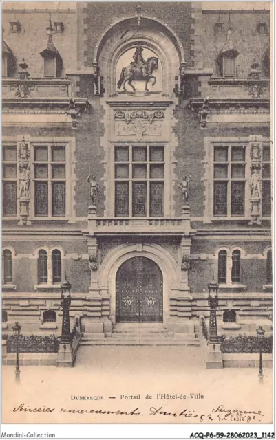 ACQP6-59-0576 - DUNKERQUE - portail de l'hôtel de ville