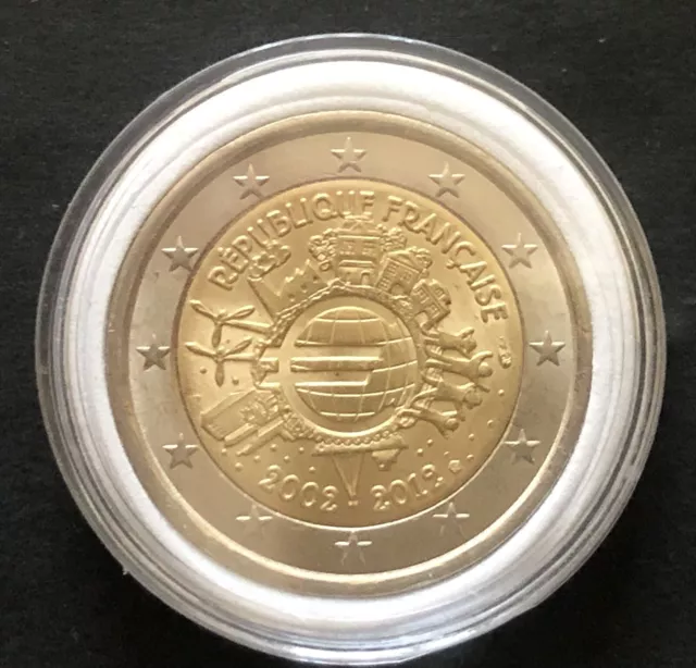 PIECE de 2 euros 🇫🇷 - République Française - Dix  Ans De L’euro 2012