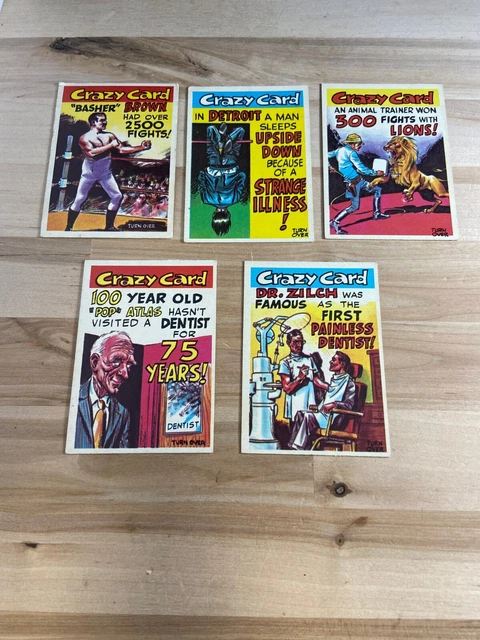 1961 Topps Crazy Cards Lot of 5 VG/EX condition