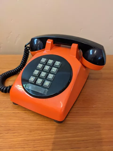 Teléfono de colección Stromberg Carlson naranja negro tono táctil botón 