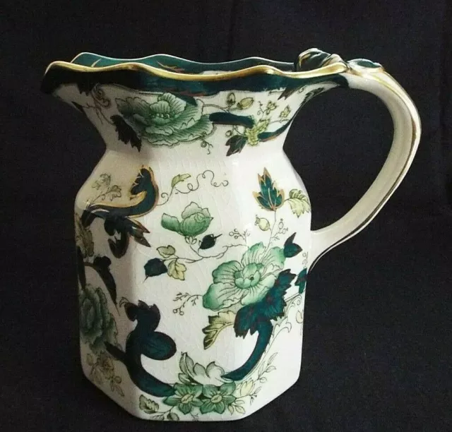 Masons Ironstone Chartreuse Green & Gold 6.1/4" Hydra Jug