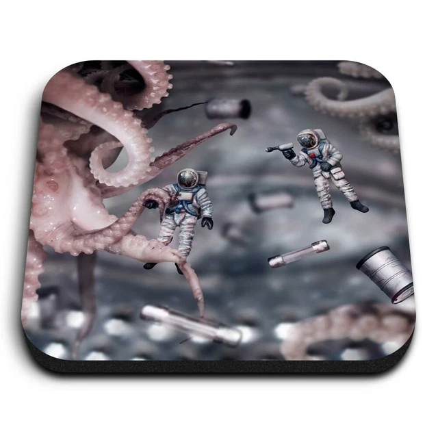 SQUARE MDF MAGNETS - Alien Astronaut Space NASA #2159 £4.99 - PicClick UK
