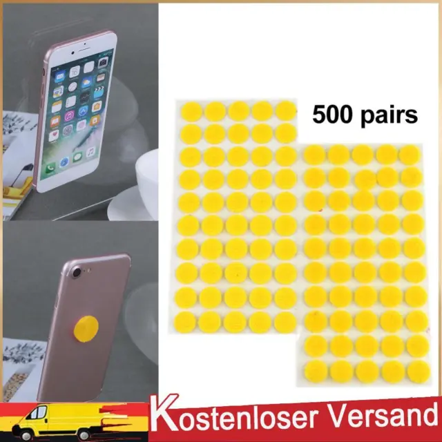 500 Pair 10mm Sticker Tape Convenient Round Dots DIY Accessories (Yellow)