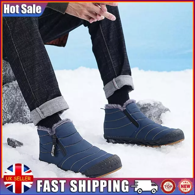 FUR LINED SNOW Boots Short Shaft Boots Lightweight Men for Winter (Blue ...