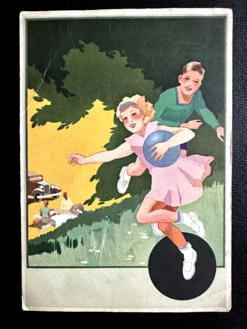 AK Litho (1307) Werbung Reklame für Superga Schuhe Kinder Picknick um 1925