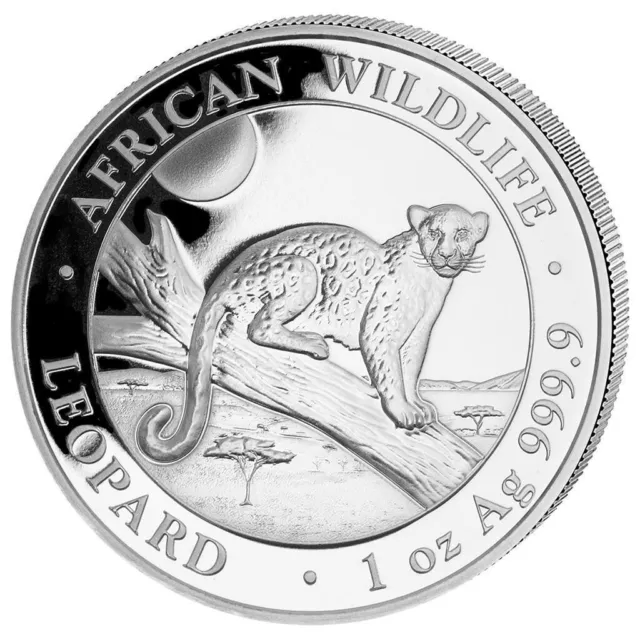 Somalia 1 oz Silber 9999 African Wildlife 2021 Leopard Silbermünze ST / BU