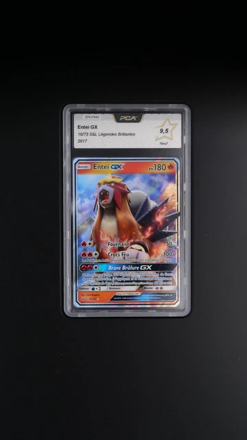 Carte Pokémon Française Entei GX 10/73 S&L Légendes Brillantes PCA 9,5