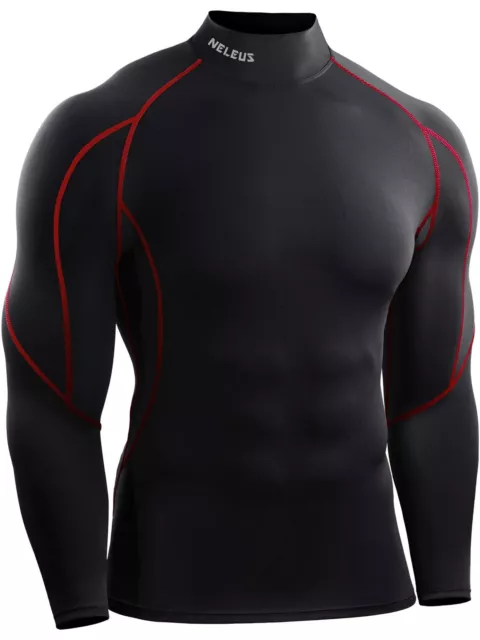 MEN'S COMPRESSION SHIRTS Dry Fit Long Sleeve Mock Neck Shirts,3 Pack ...