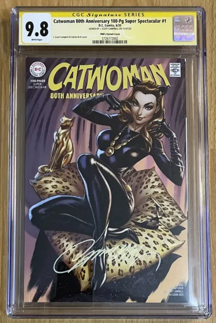 Catwoman 80th Anniversary Super Spec #1 Cgc 9.8 signed J Scott Campbell Variant