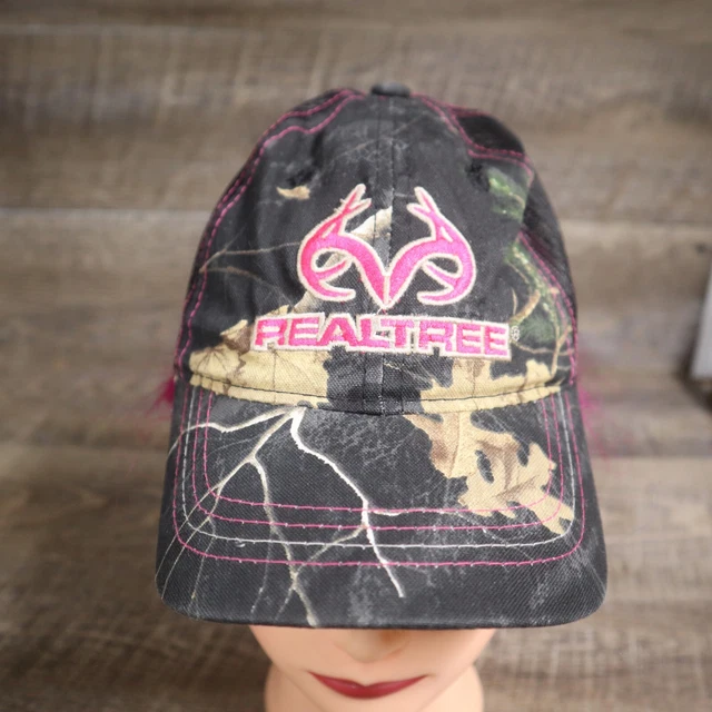Team Realtree Camo Camouflage Pink Logo Strapback  Cap Hat